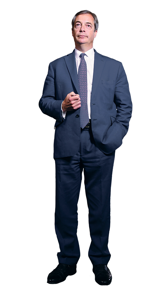 Nigel Farage standing tall